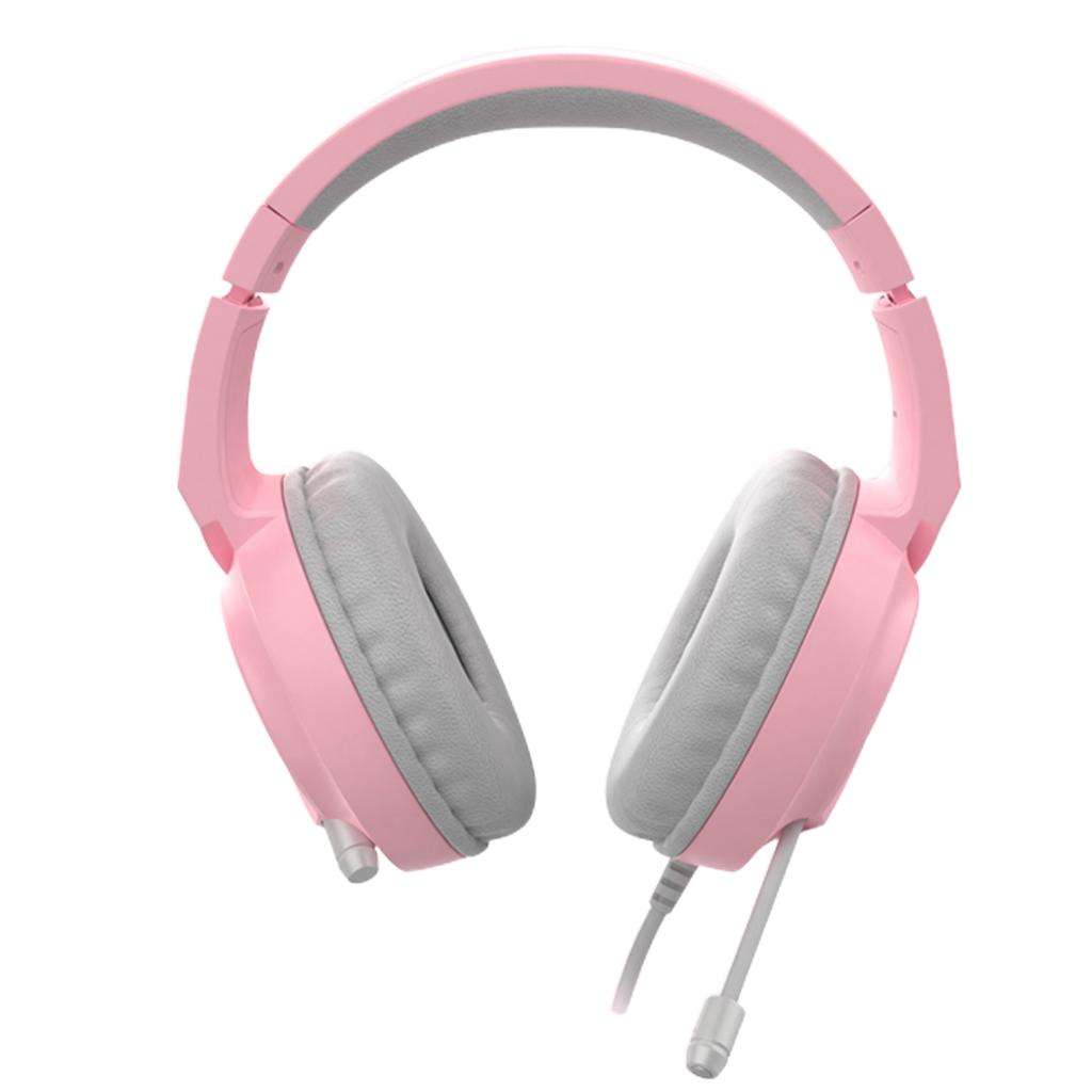 AX365 RGB Surround Gaming Headset Wired with Mic Led Backlit PC Laptop Pink