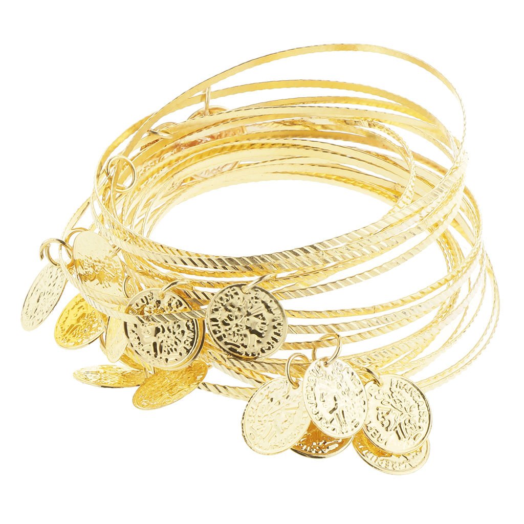 40 Pieces Multiple Bangles Bracelets Fashion Jewelry for Belly Dancing