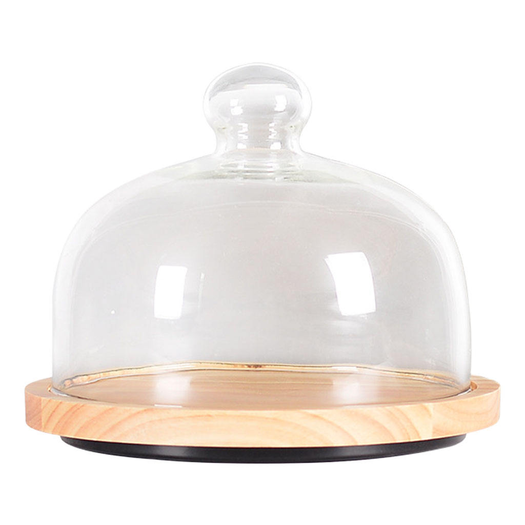 Cake Tray Dome Rotating Glass Cover Retro Display Holder for Fair
