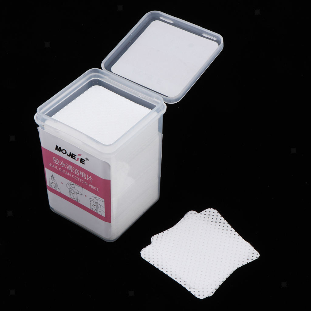 Lots 200 Eyelash Grafting Glue Mouth Cleaning Wipes Polish Gel Cleaner Pads