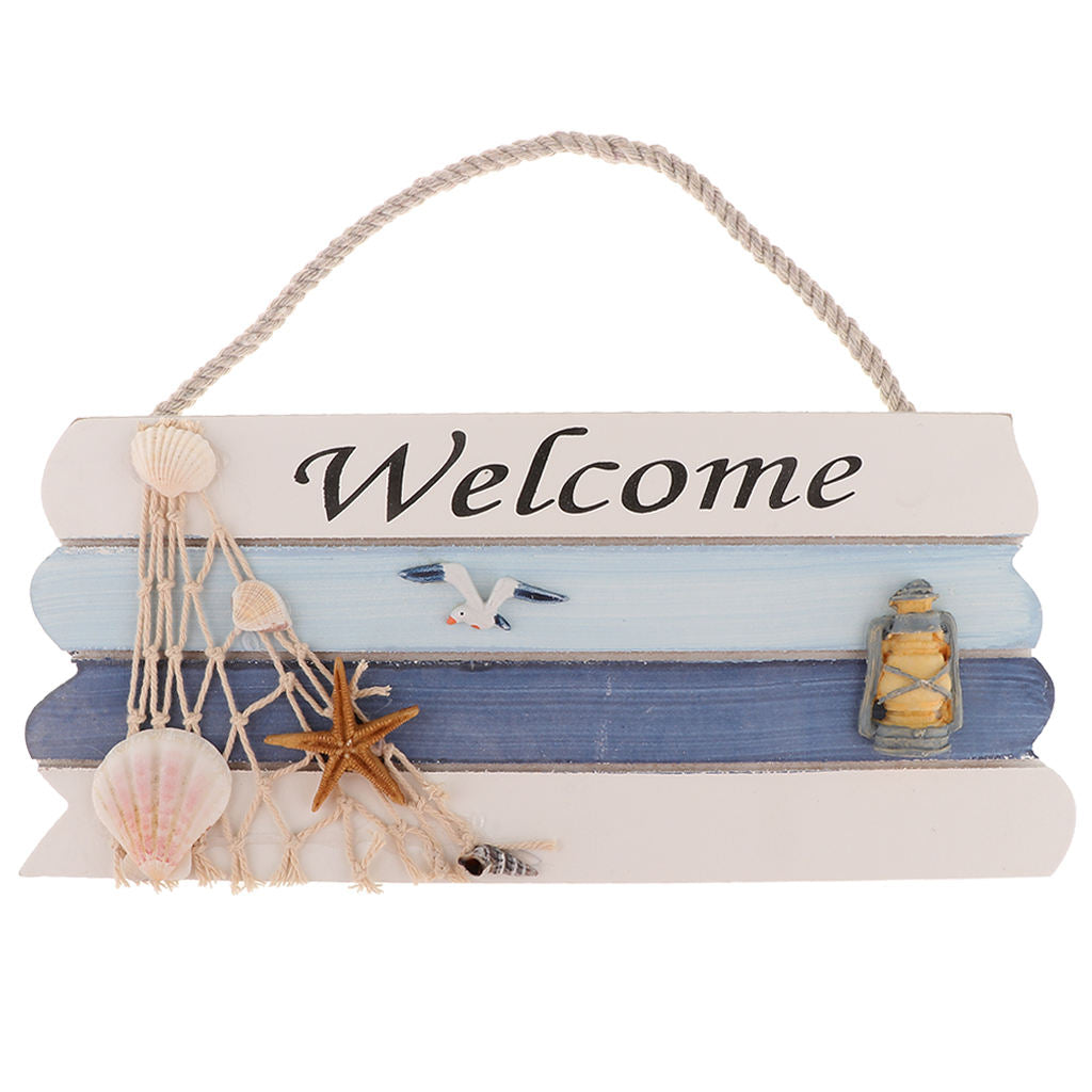 Welcome Sign Plaques with  Sea Net Star   Ontop