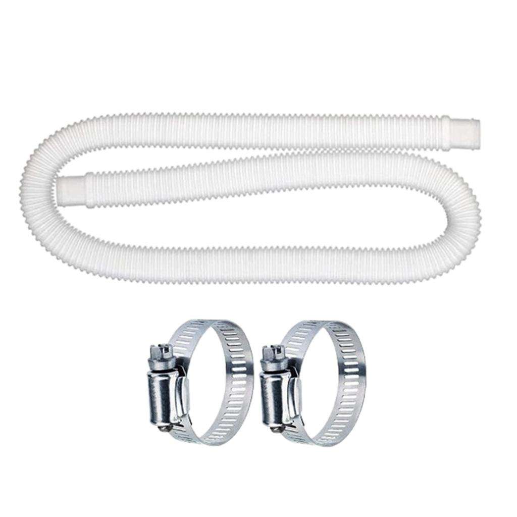 1 Set Replacement Hose with 2 Clamps Pump for Above Ground Pool 59inch Long