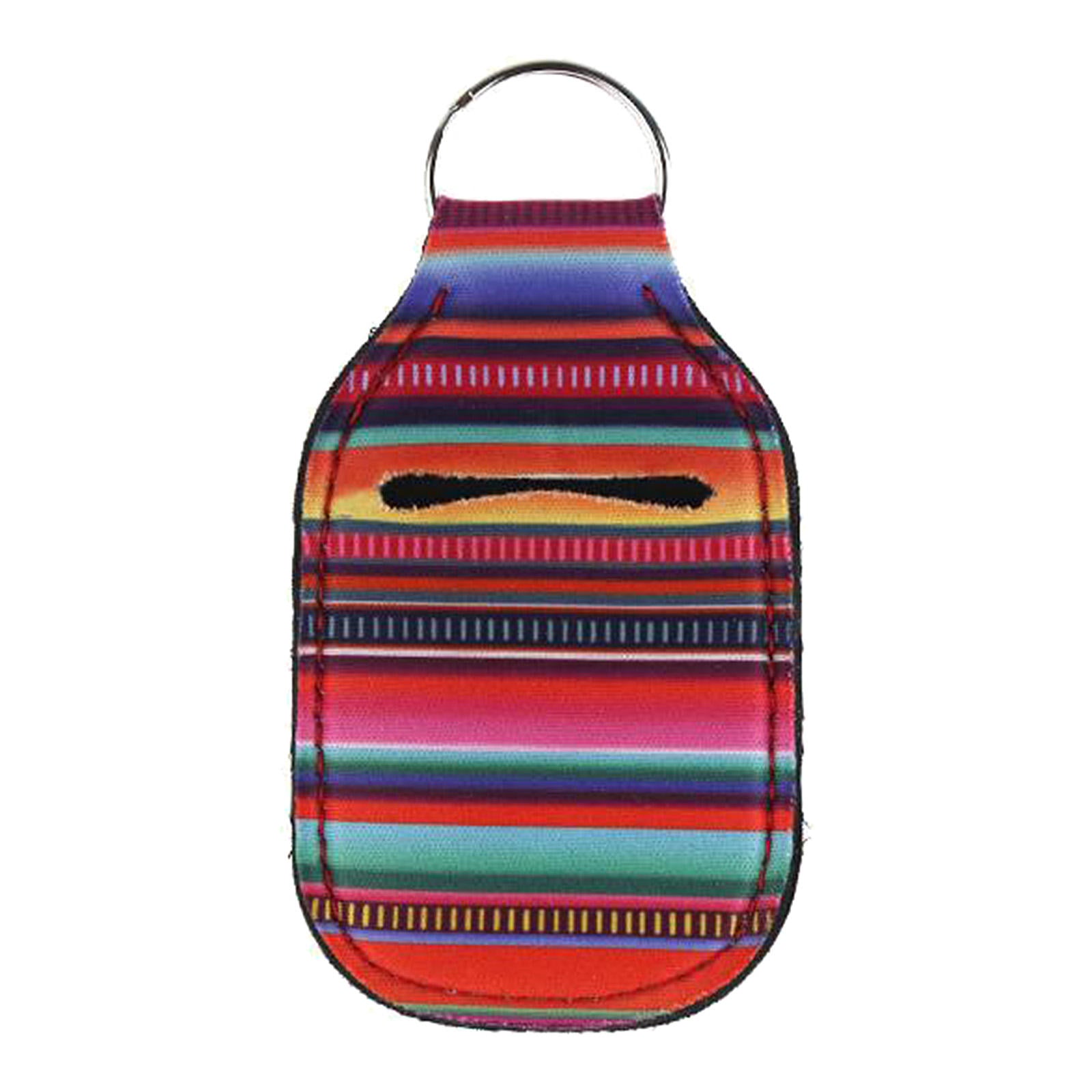 Mini Hands Sanitizer Holder Keychain Hanger Keyring Portable Case Stripe