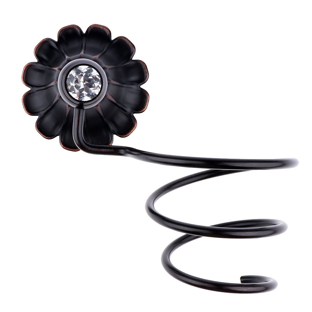 Classical Hair Dryer Holder Hair Blower Dryer Rack Wall Mounted Flower Base