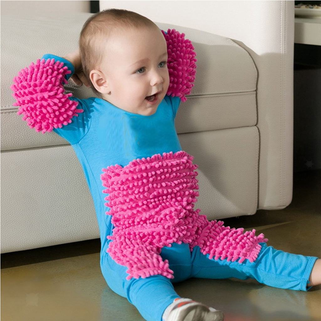 Baby clothes mop romper cleaning mop jumpsuit girls boys 80cm