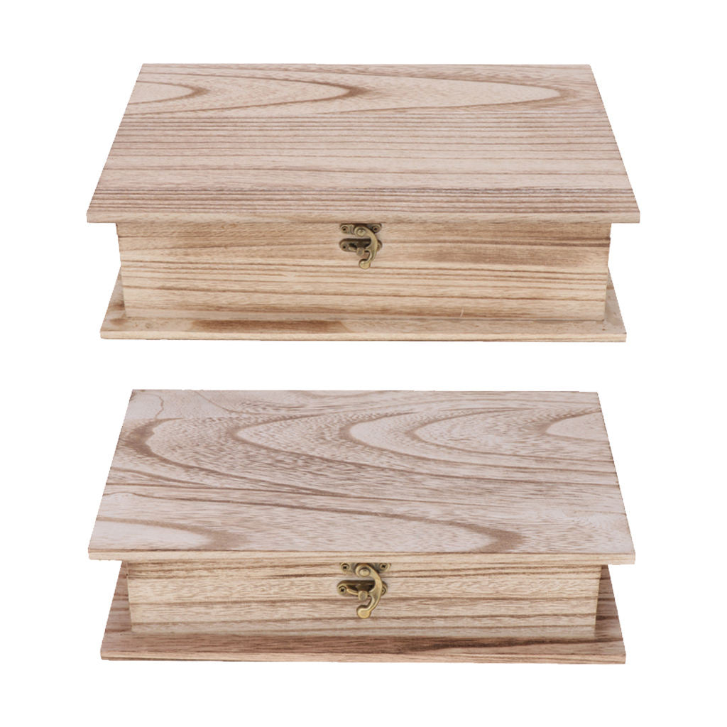 2 Pieces Wooden Jewelry Case Necklace Bracelet Earrings Storage Box