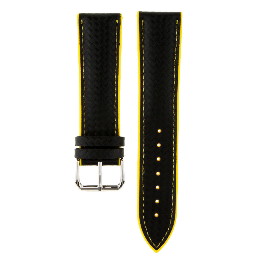 Men Textured Silicon Rubber Watch Band Replacement Strap Waterproof Yellow