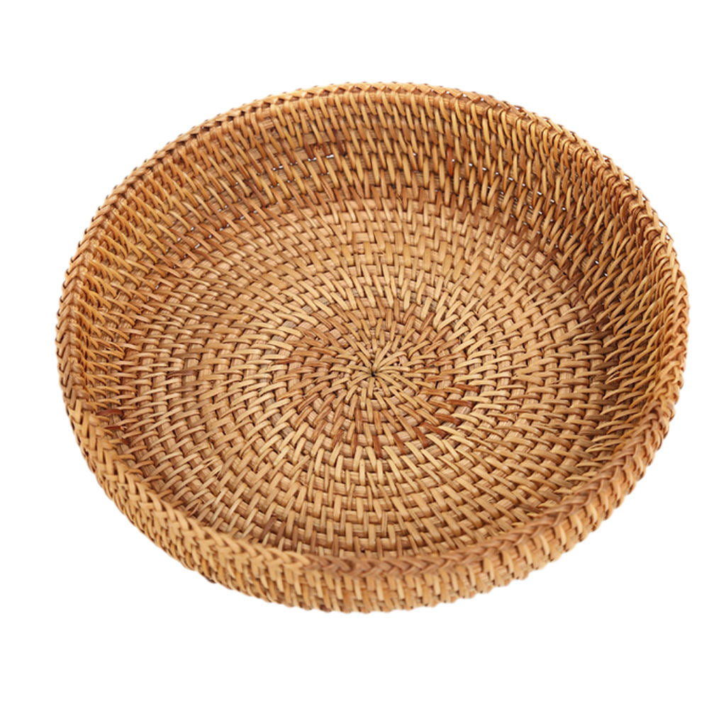 Handmade Woven Basket Tray Box for Tableware Food Fruits Container Tray