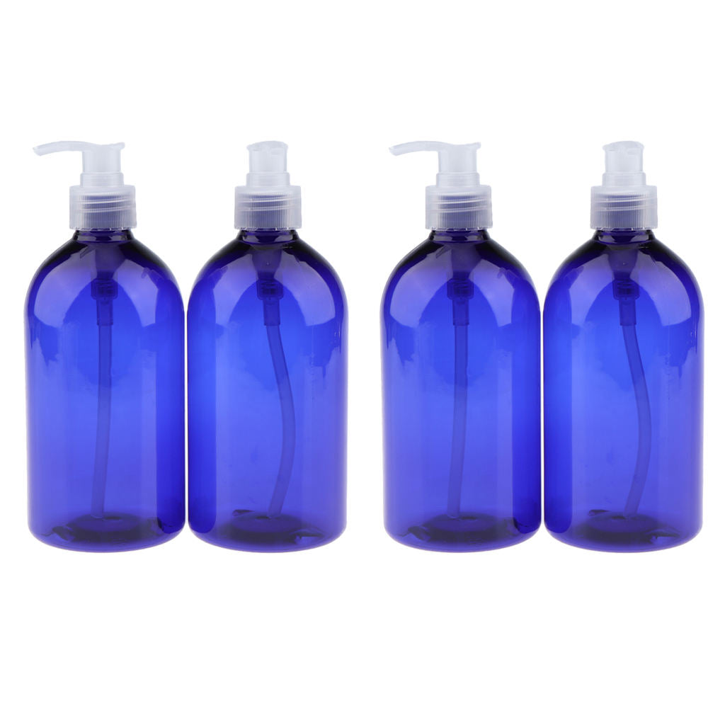 4Pcs 500mL Travel Lotion Pump Bottles Makeup Shower Gel Storage Containers