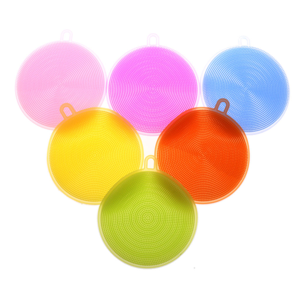 6 Pieces Silicone Soft Baby Bath Shower Brush Scalp Massage Skin Scrubber