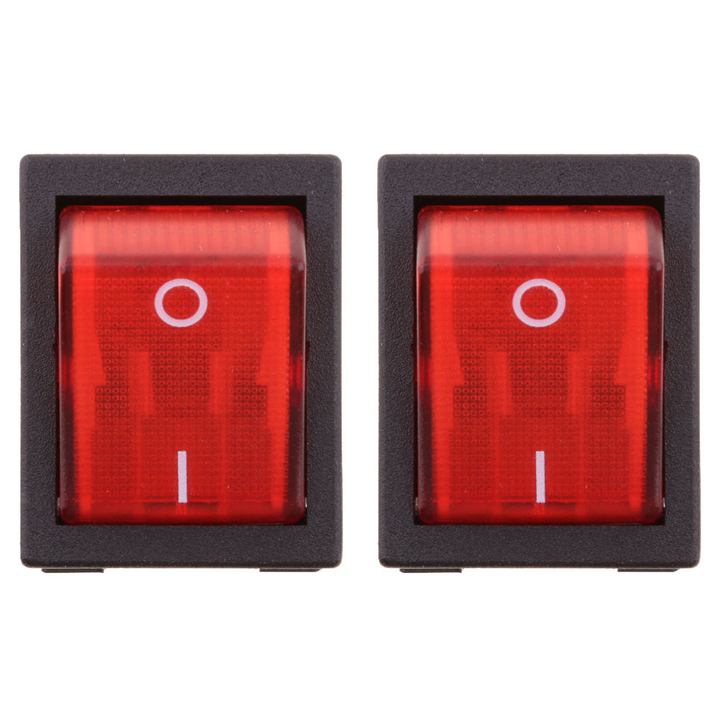 2xWaterproof Car Boat 4Pin   Red LED Lighted Rocker Switch On/Off  Switch