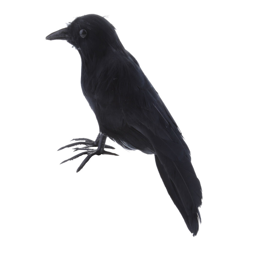 Halloween Black Crow Realistic Feather Crow Artificial Bird Raven Prop Art and