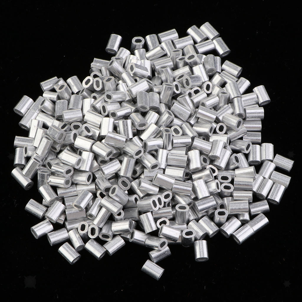 1000x Fishing Single Barrel Aluminium Crimp Fishing Tackle Connector 1.5mm Parts