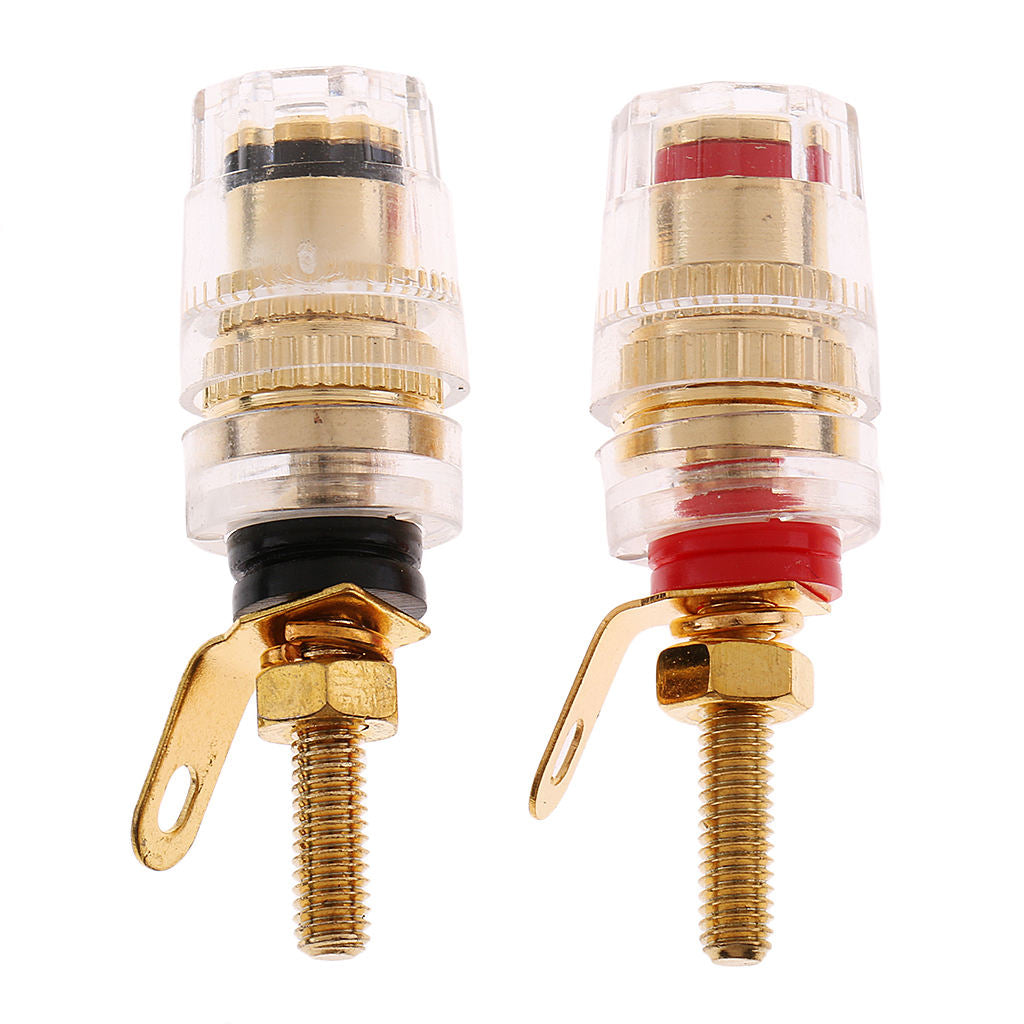 2 Pcs 4mm Banana   Binding Post for Amplifier Speaker Terminal Black&Red