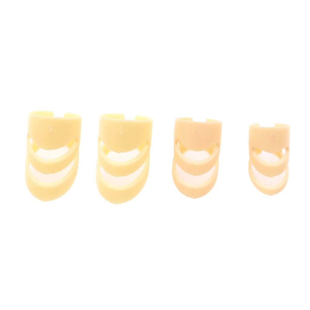 Plastic Electric Classical Guitar Finger Nail Fingertip Picks Set Beige