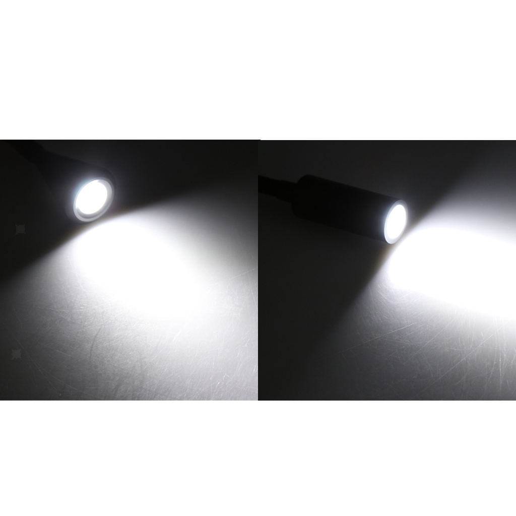 12V 2W LED   Gooseneck Reading Light for Boat RV Motorhome Black 2PCS