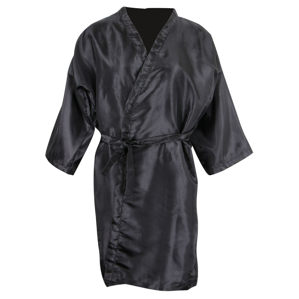 Waterproof Polyester Barber Stylist Hair Cutting Dye Shampoo Cape Gown Black