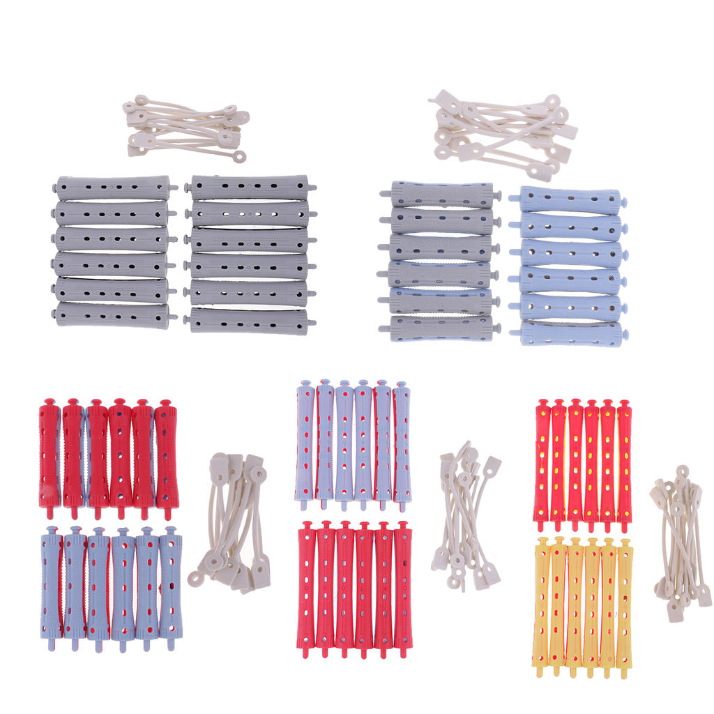 60x Plastic Barber Perming Rods Waves Perm Rollers Curlers Tools 7cm+9cm