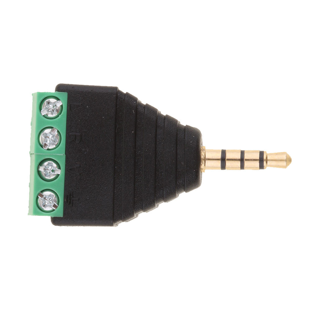 3.5mm 4 Pole Stereo TRRS Male to 4 Screw Terminal Female Converter Adapter