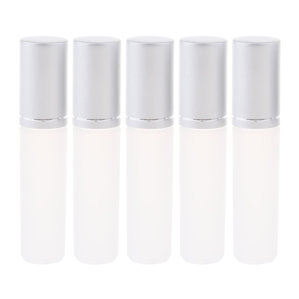 5 Pieces 5ML Empty PP Roll On Bottles for Essential Oil Perfume Sliver Lid