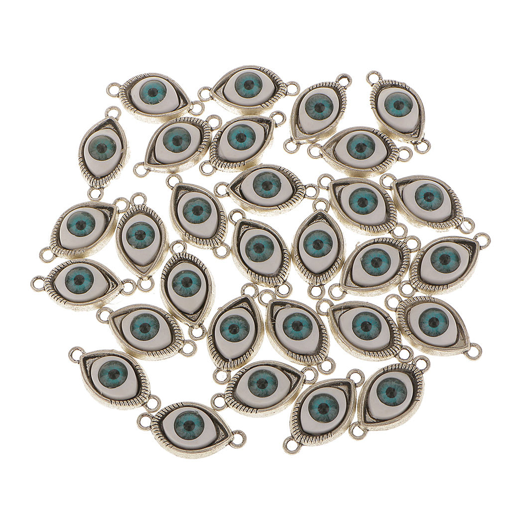 60pcs Alloy Evil Eye Charms Amulet Pendants for Jewelry Makings DIY Findings