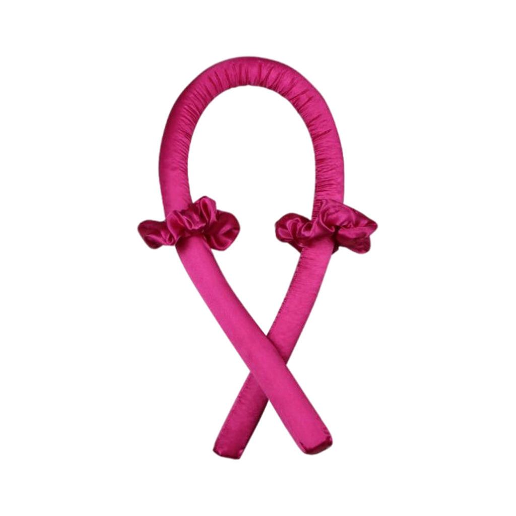 4Pcs Sleeping Heatless Curling Rod Headband Wave Set Hair Rollers Rose Red