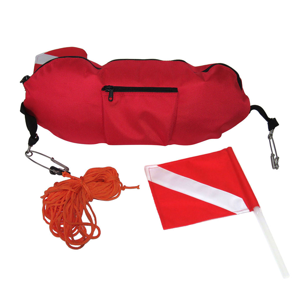 Spearfishing Torpedo Buoy Premium Diving Float Dive Flag Floating Rope Line