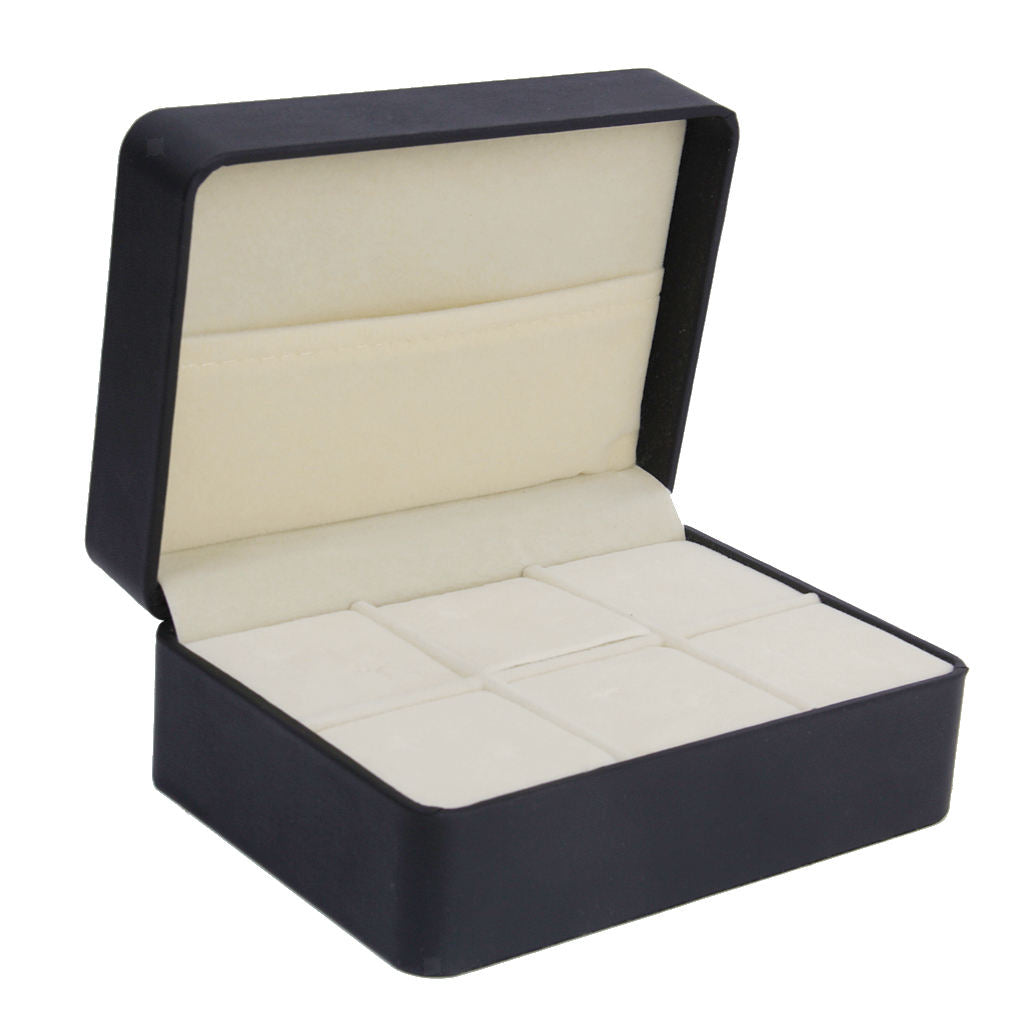 Black PU Leather Velvet Storage Case Box for 6