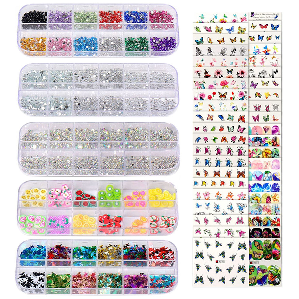 48 Pieces Nail Art Stickers Lasting Effect Fruit Shaped Colorful Charming Nail