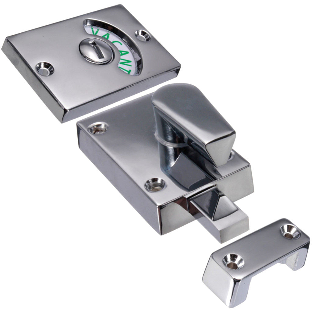 Stainless Bathroom Toilet Privacy Bolt Door Lock Indicator Vacant Engaged