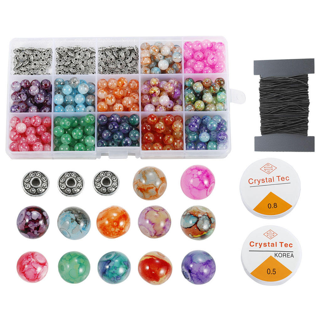Baking Painted Glass Beads 8mm Loose for DIY Dangles Necklace