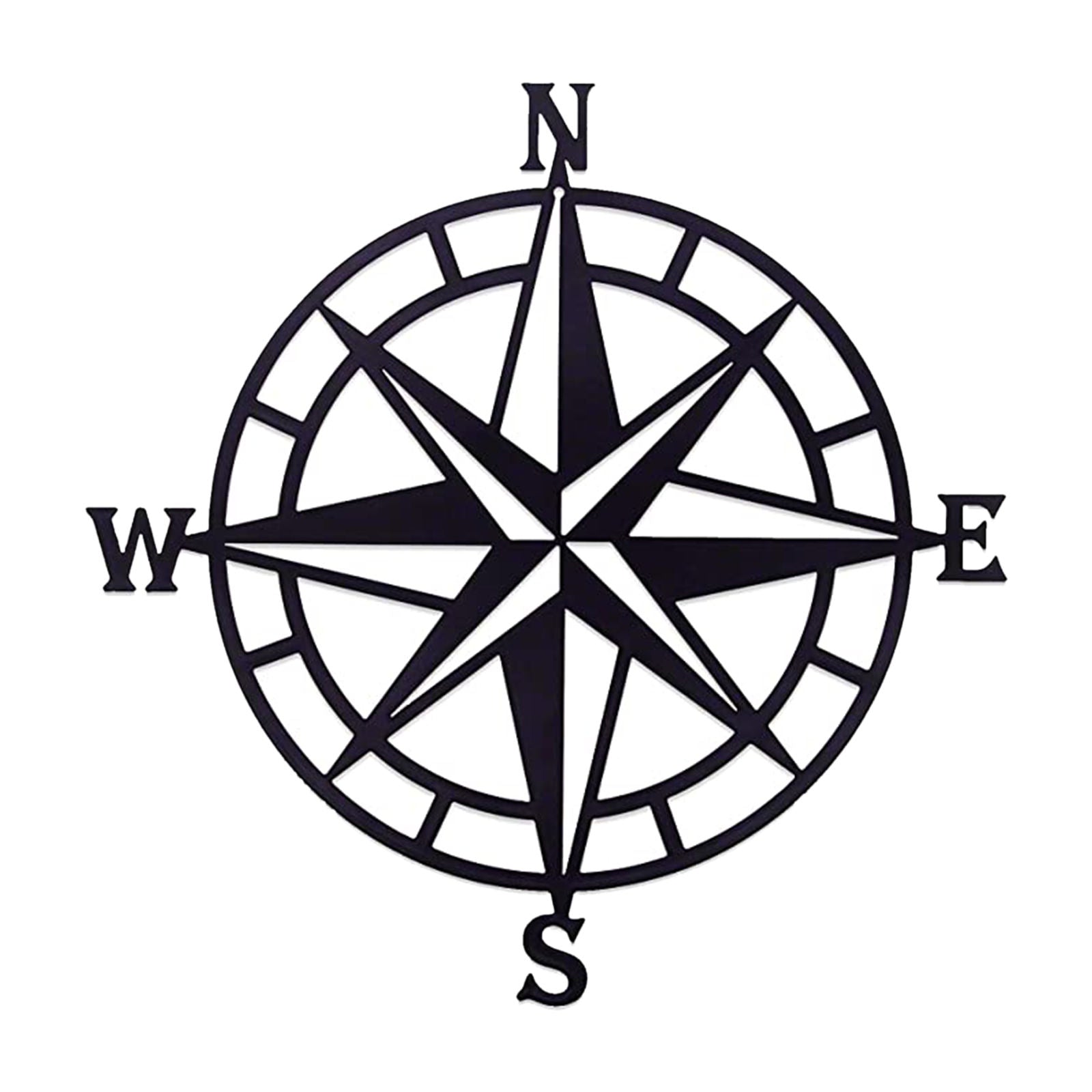 Iron Decorative Wall Compass Decor Nautical Garden Office Indoor/Outdoor