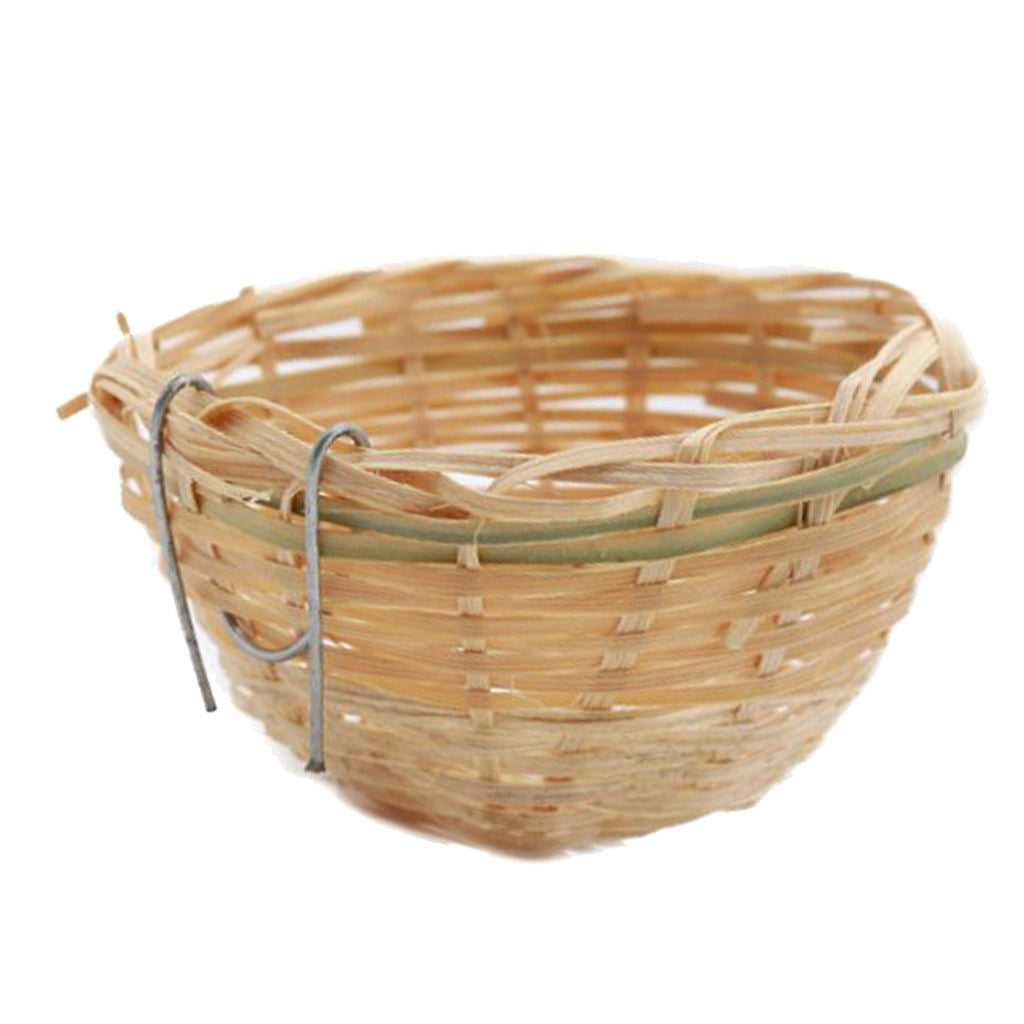 1pcs Bamboo Canary Nest Bird Breeding Hatch Cage Small Parrot Rest Caves & Hook