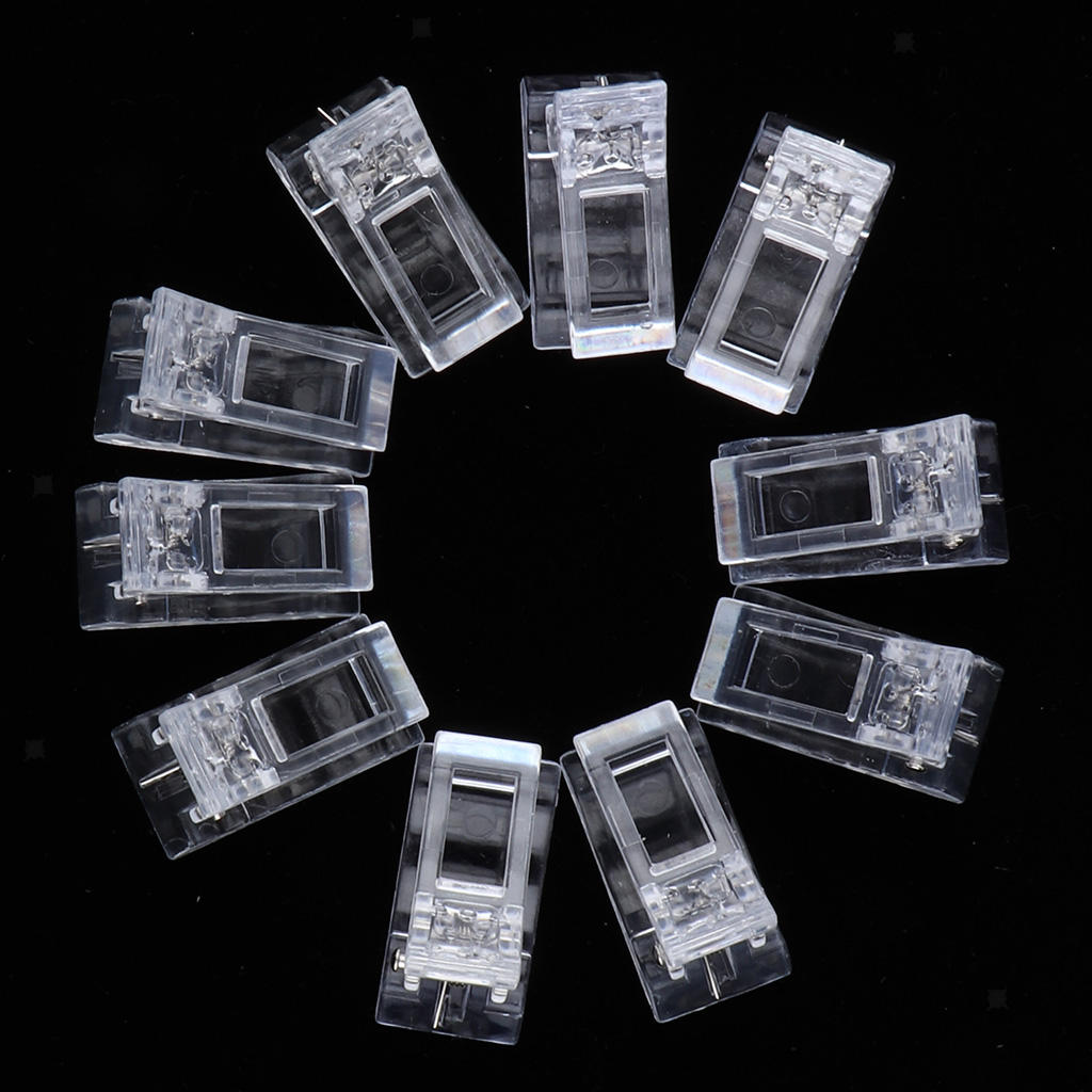 10Pcs DIY Nail Tips Clip Clamps for Poly Gel Quick Building Extension Tool
