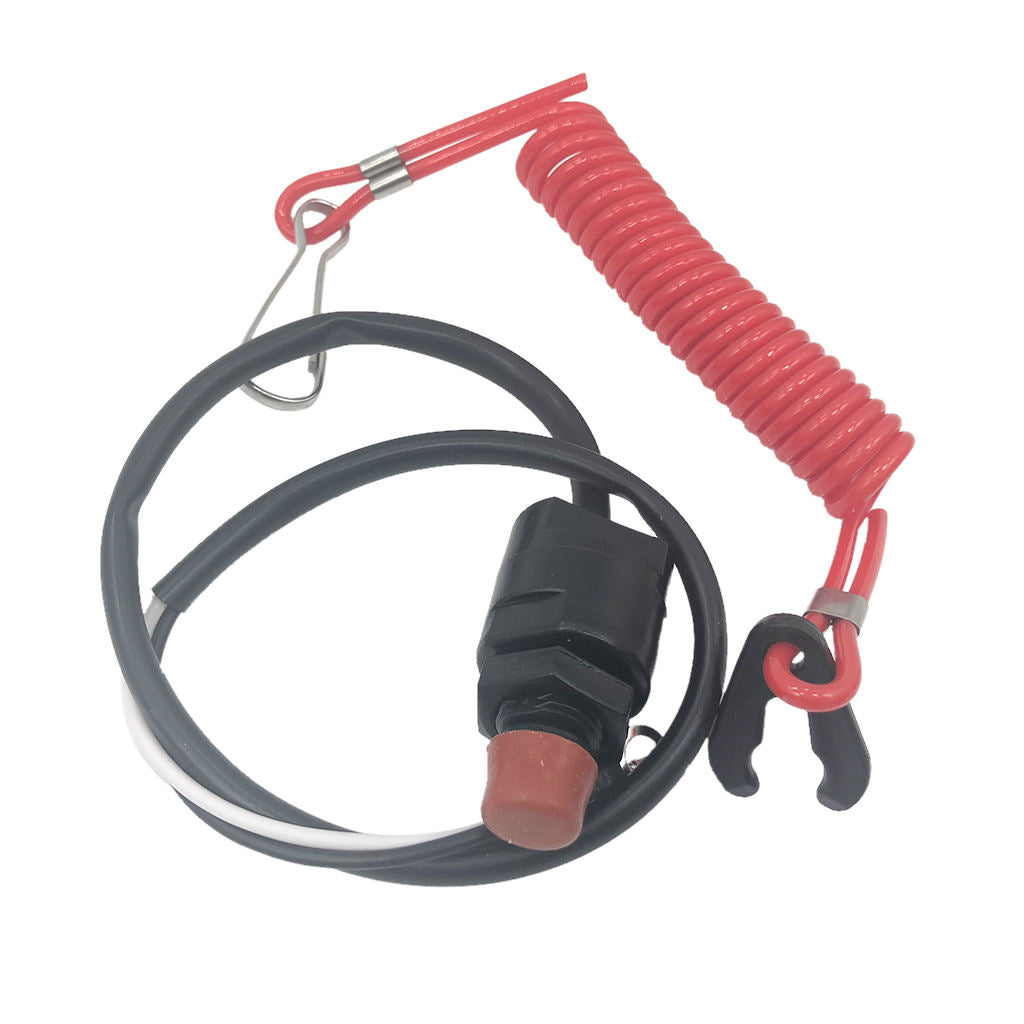 Universal Marine Boat Emergency Cut-Off Switch with Coiled Lanyard