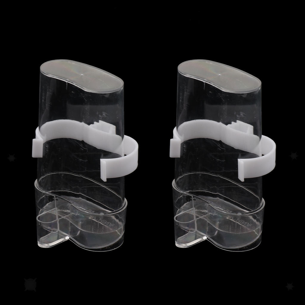 2x Parrot Bird Pet Water Drinker Food Feeder for Love Bird Aviary Budgie