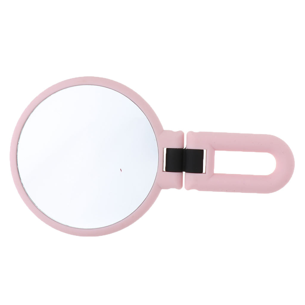Portable Double Sided Round Handheld Magnifying Makeup Mirror 15X Magnify 2x
