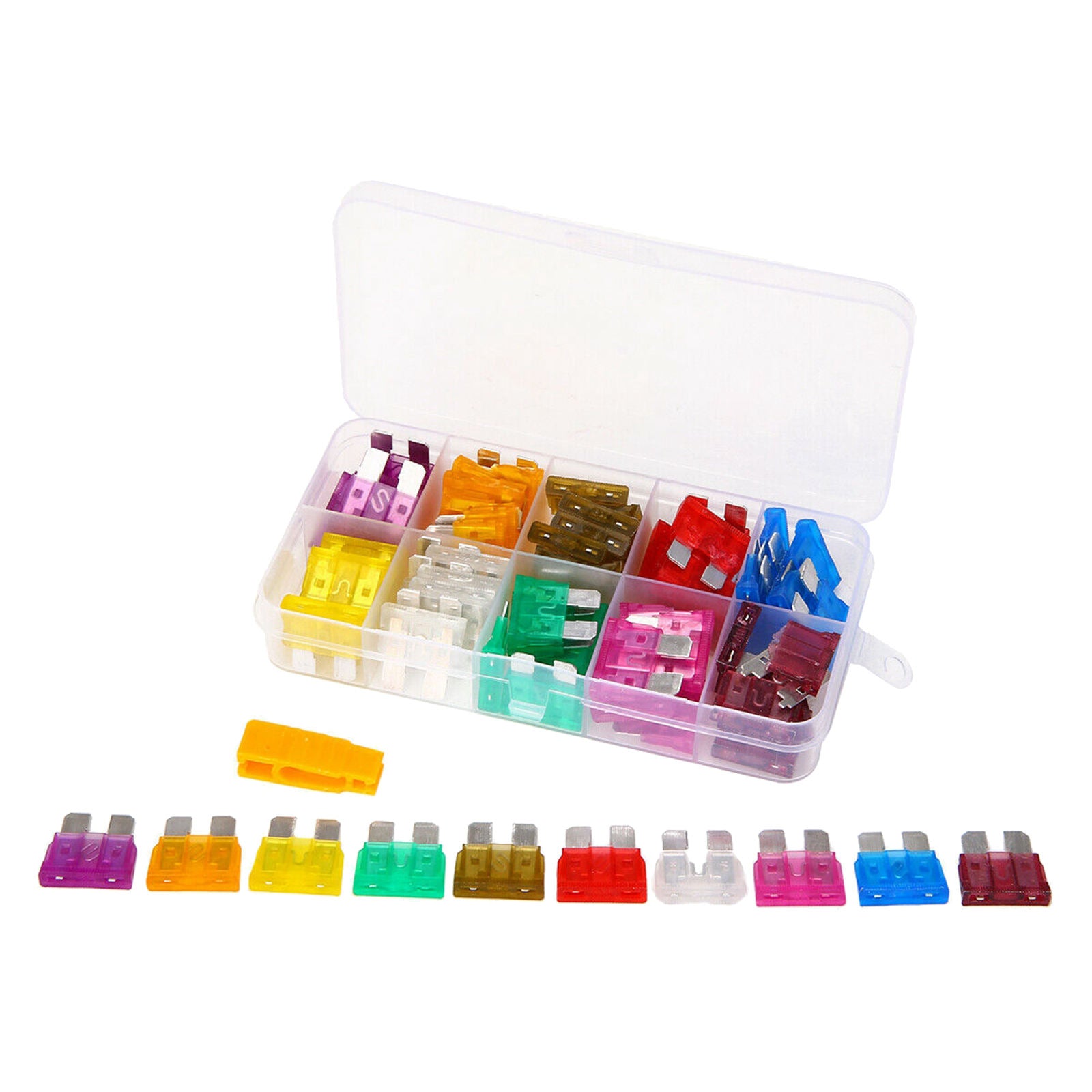 80pcs 12V Fuse Auto Car Motorcycle Fuses Kit 3A-40A with Puller Replacement