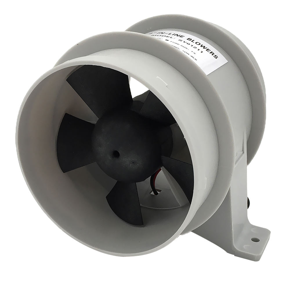 4A In-Line Blower Boat Quiet Bilge Blower Waterproof 4inch Diameter White