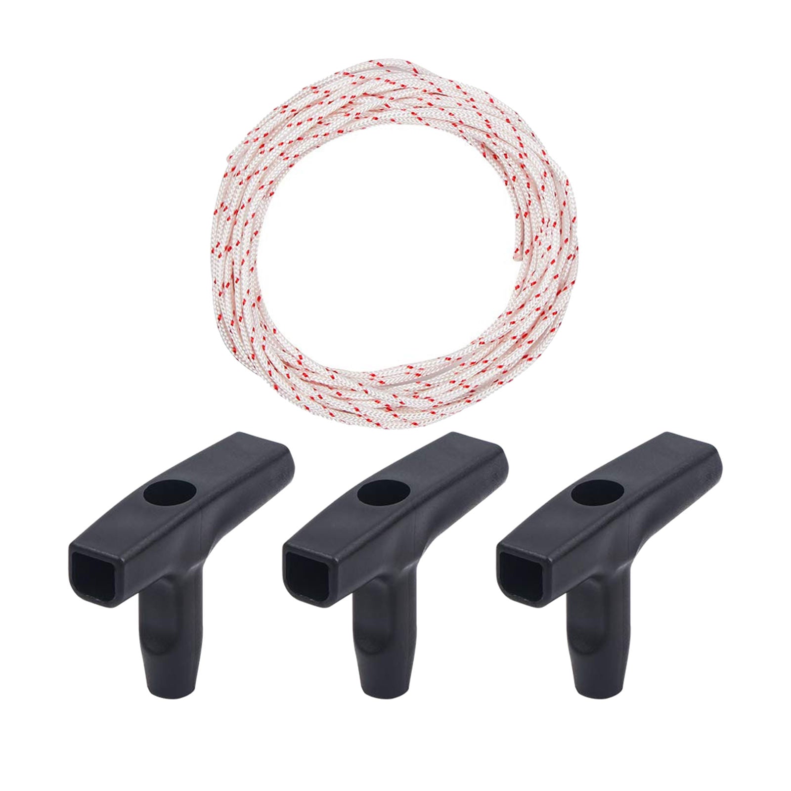 Plastic Recoil Starter Handle Rope Cord Lawn Mower Parts Replacements Black