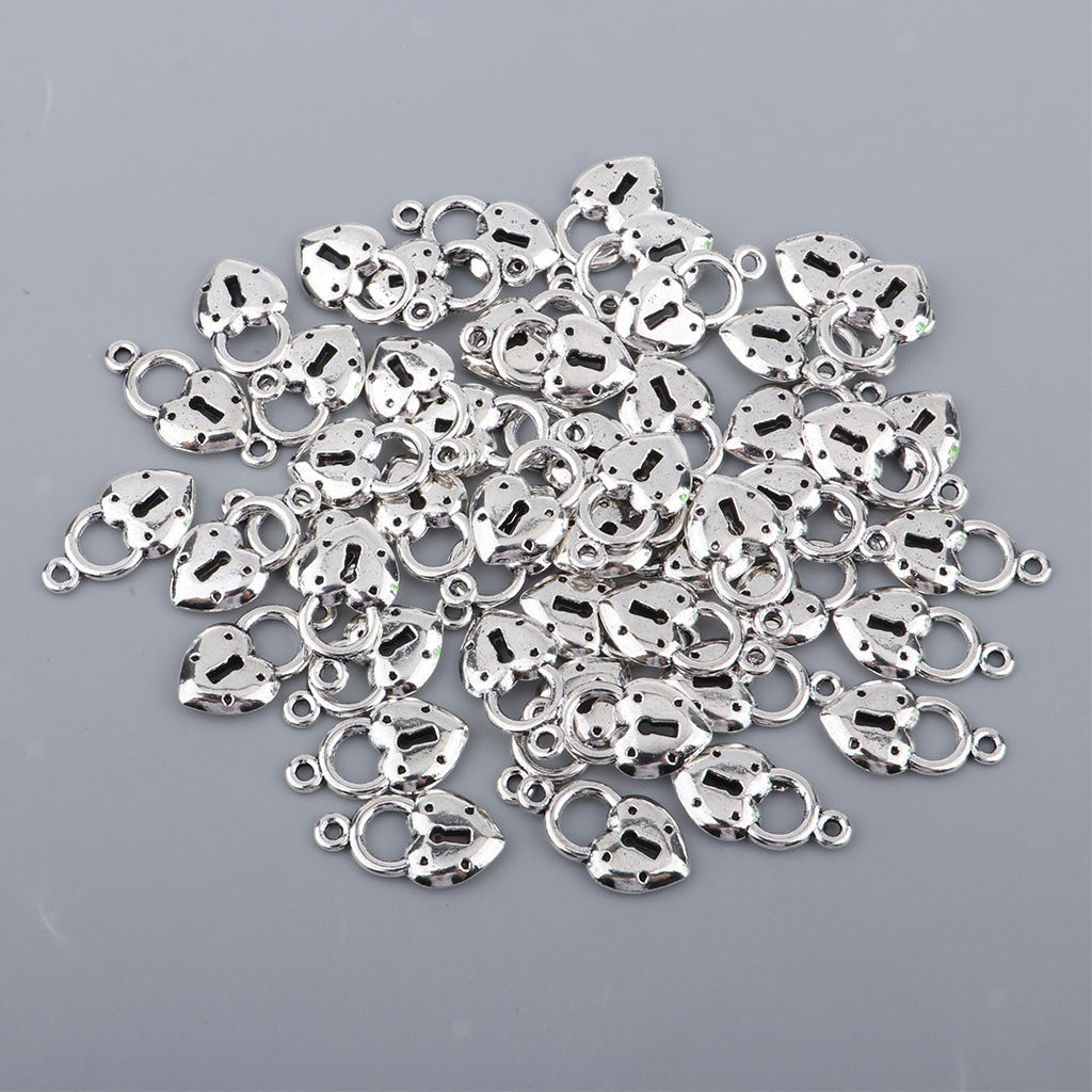 100 Pieces Lock Pendants & 100 Pieces Key Pendants DIY Jewelry Accessories