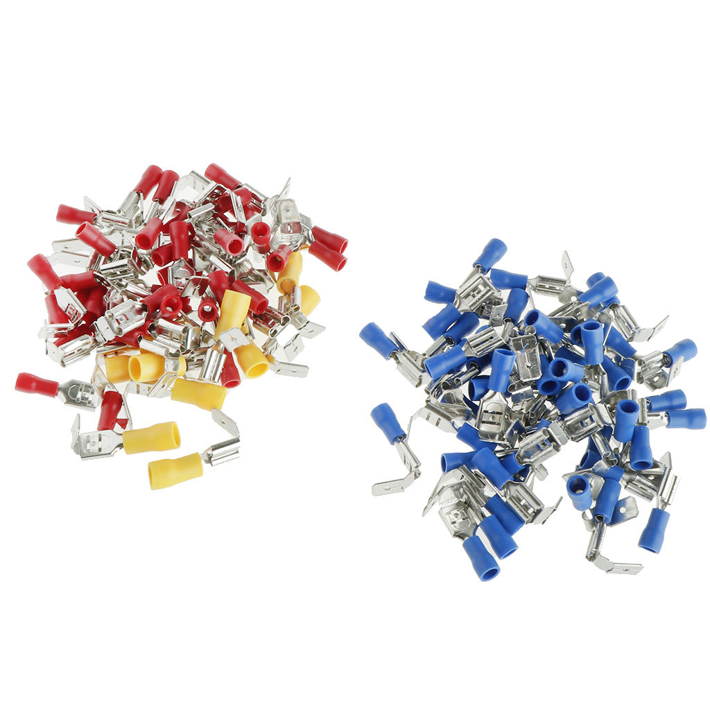 Assortment of 100Pieces Electric Wire Terminals Insulated Gripper