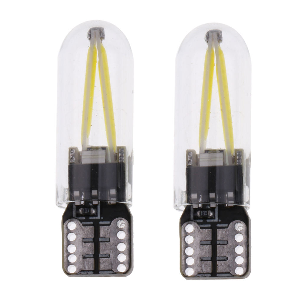 4 Pieces Car T10 COB LED Light Bulb for Clearance Number Plate Lamp White