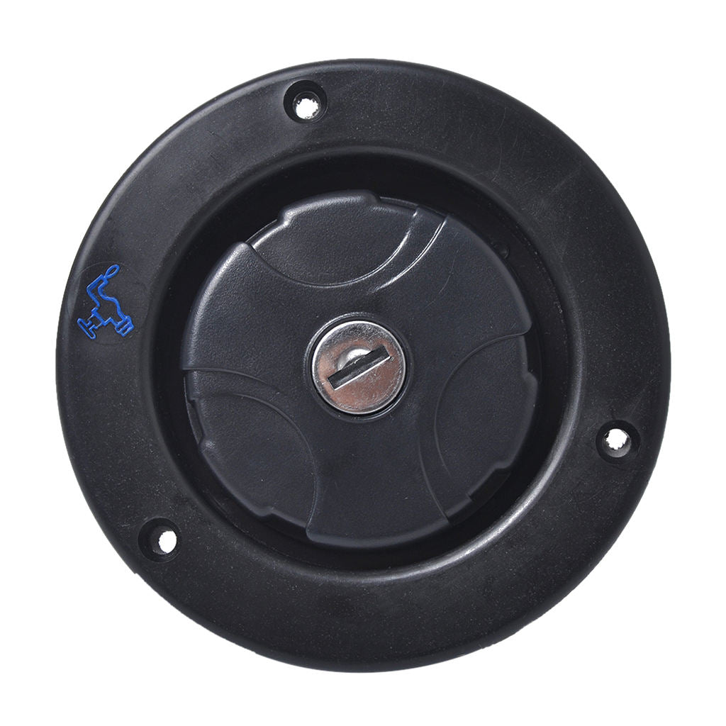 Universal Black Gravity Water Hatch Fill Dish Lock Keys RV Trailer