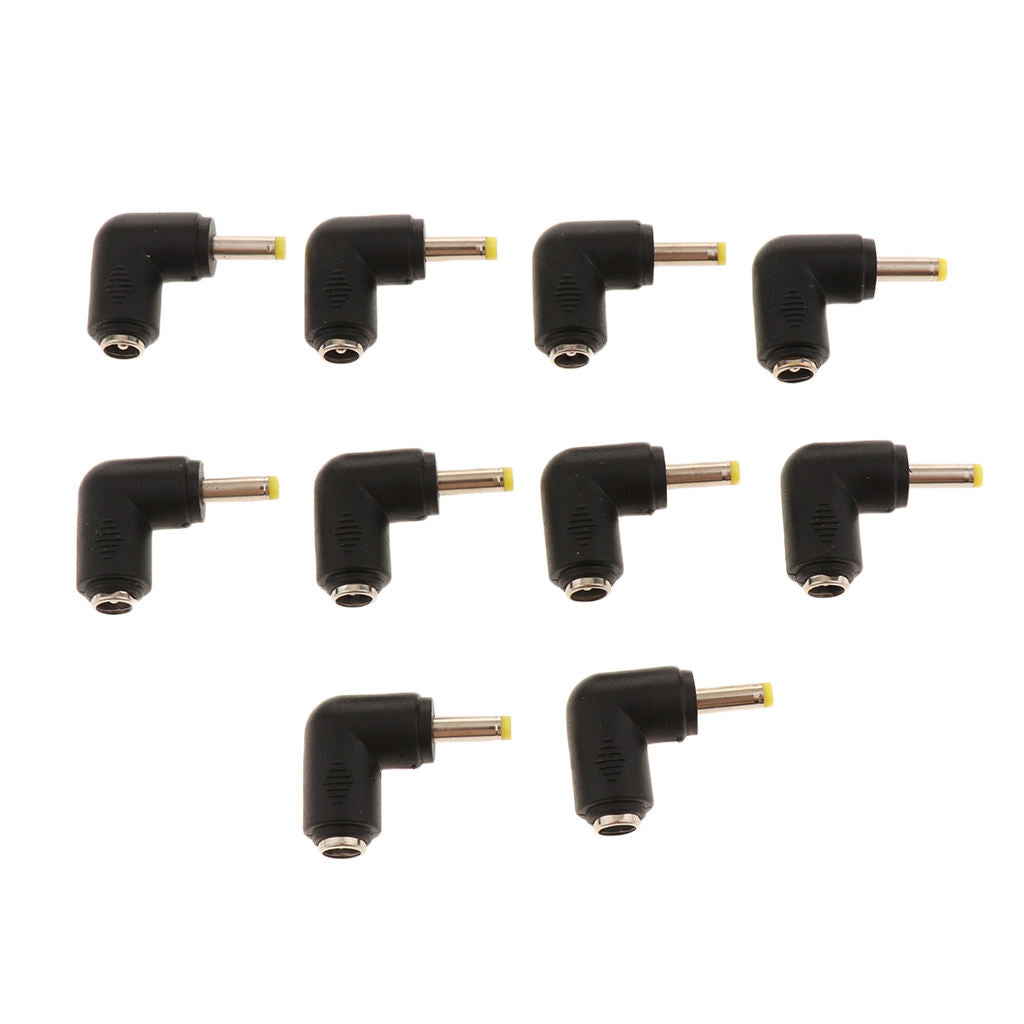 Pack of 10 5.5x2.1mm Female to 4.0x1.7mm Male Adapter, Right Angle Power
