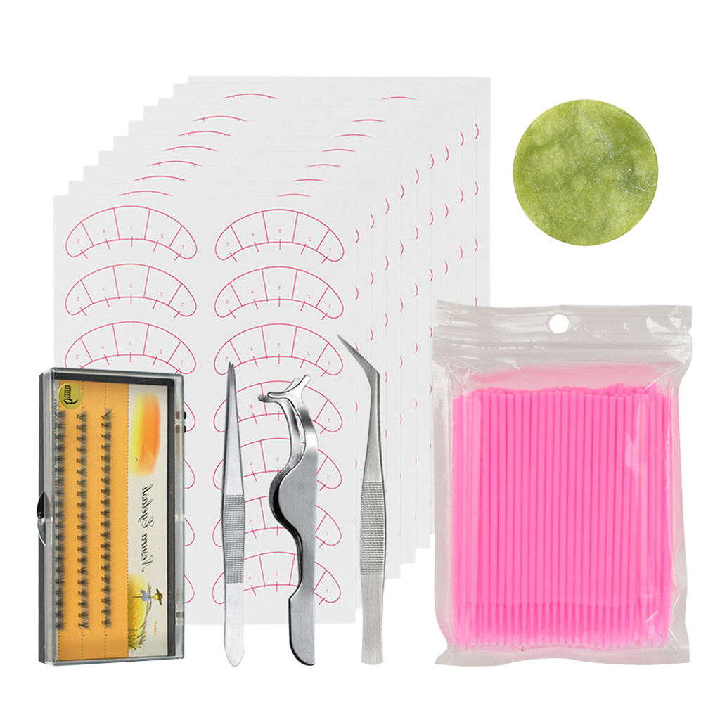 124x Eyelash Extension Tool Set Eyelashes Grafing Applicator Mixed Pink