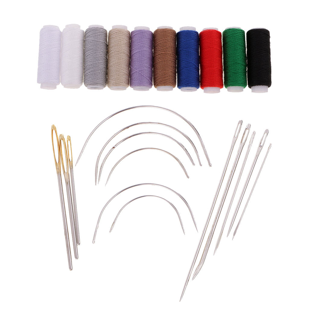 Assorted Thread Spools with Stitching Needles for Jeans Tailoring Embroidery