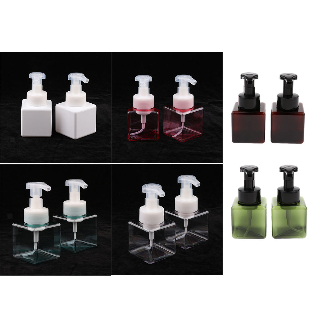 12Pcs 250ml Square Foam Lotion Pump Bottle Dispenser Vials Jar