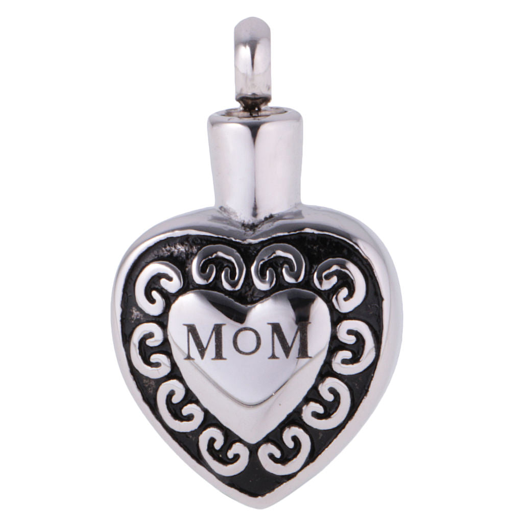 Stainless Steel Heart Cremation Pet Ashes Holder Urn Keepsake Pendant MOM
