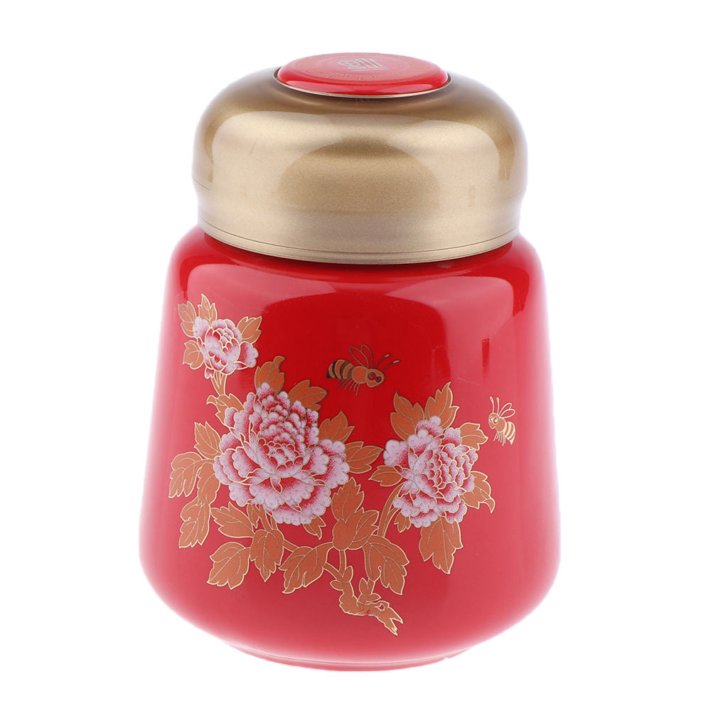 Leakproof Empty Ceramic Powder Makeup Pot Honey Tea Tin Bottle Containers Red